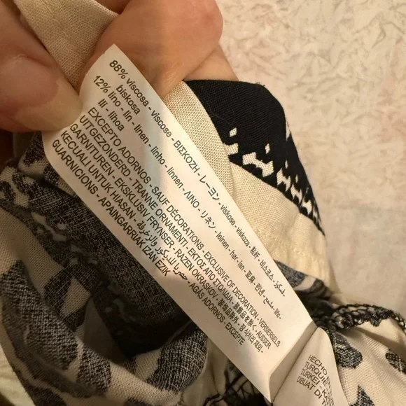 Zara Monochrome Patterned, Cottagecore, Mini, Ruffled, Dress, Sz XS - Picture 9 of 9